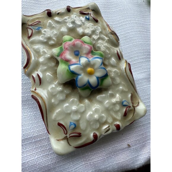 Vintage Japanese Porcelain Ashtray with Lidded Match Holder | Floral Motif | - Picture 4 of 4